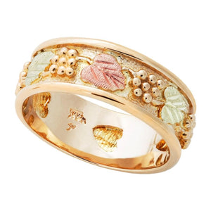Black Hills Gold 14K Foliage Wedding Ring - Jewelry