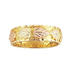 Mens Black Hills Gold Wedding Ring Style I - Jewelry