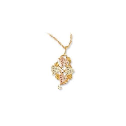 Black Hills Gold Four Leaf Foliage Pendant & Necklace - Jewelry