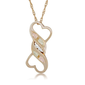 Black Hills Gold Diamond Bone Pendant & Necklace - Jewelry