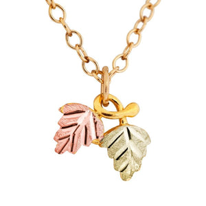 Black Hills Gold Mini Foliage Pendant & Necklace - Jewelry