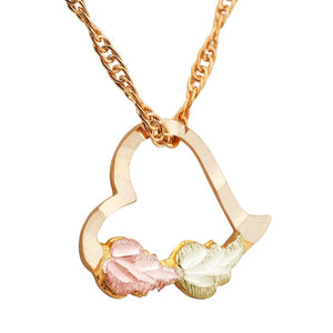 Black Hills Gold Foliage Heart Pendant & Necklace II - Jewelry