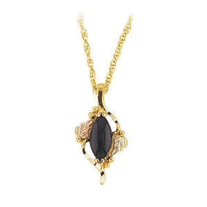 Black Hills Gold Fancy Onyx Pendant & Necklace - Jewelry
