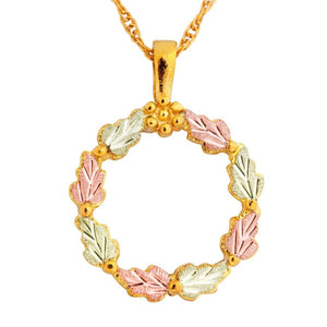 Black Hills Gold Foliage Wreath Pendant & Necklace - Jewelry