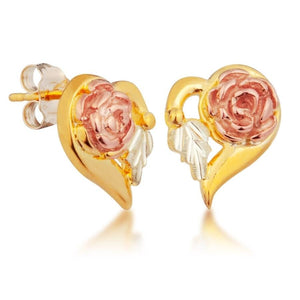 Rosey Hearts Black Hills Gold Earrings - Jewelry