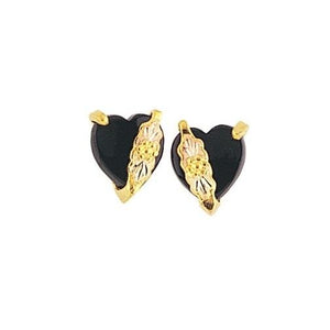 Hearts of Onyx Black Hills Gold Earrings - Jewelry