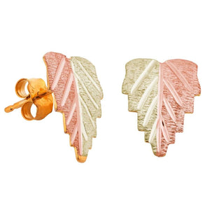 Singular Leaf Black Hills Gold Earrings - Jewelry