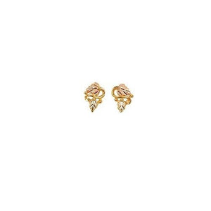 Mini Foliage Black Hills Gold Earrings II - Jewelry