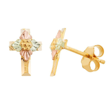 Black Hills Gold Mini Cross Earrings - Jewelry