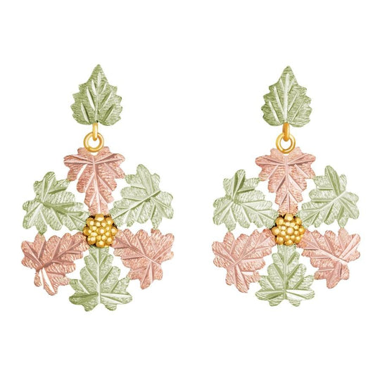 Black Hills Gold Leave Cluster Earrings - Jewelryx