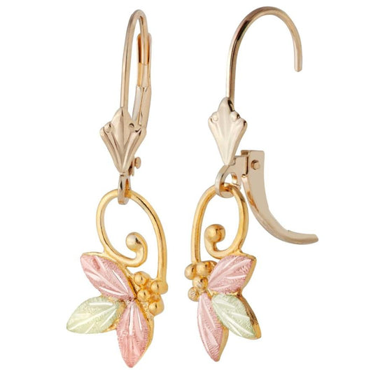 Swirly Dangle Black Hills Gold Earring - Jewelry