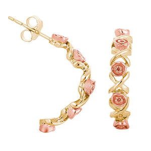 Beautiful Roses Black Hills Gold Earrings - Jewelryx
