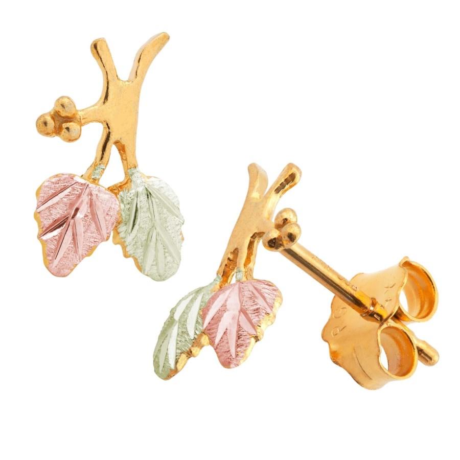 Little Leaves Black Hills Gold Earrings III - Jewelry