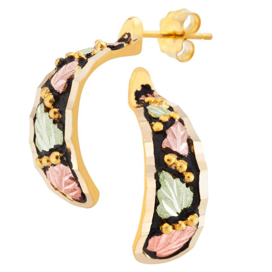 Antiqued Post Black Hills Gold Earrings - Jewelry