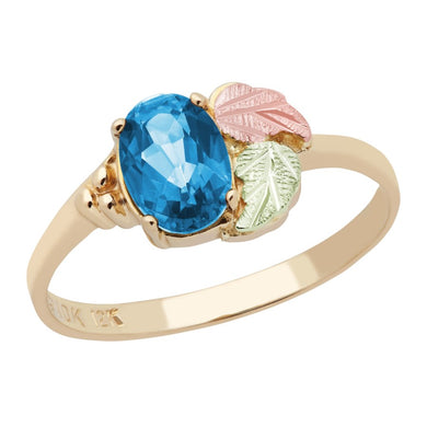 Dazzling Blue Topaz - Black Hills Gold Ladies Ring