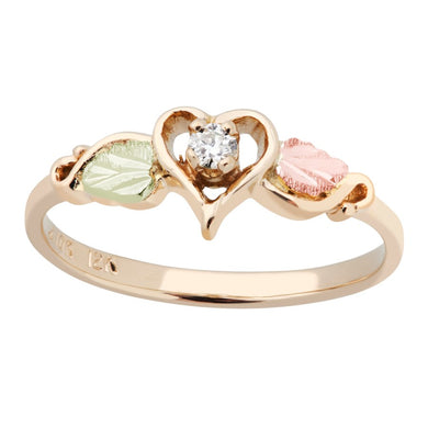 Diamond Heart - Black Hills Gold Ladies Ring