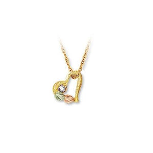 Black Hills Gold Lil Diamond Heart Pendant & Necklace - Jewelry
