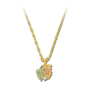 Black Hills Gold Lil Diamond Leaves Pendant & Necklace II - Jewelry