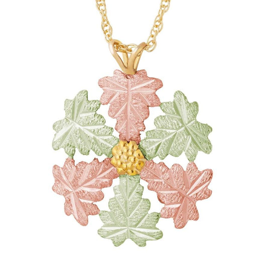 Snowflake Black Hills Gold Pendant & Necklace - Jewelry