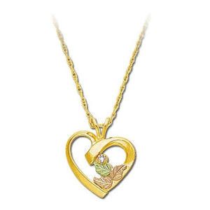 Black Hills Gold Diamond Heart Pendant & Necklace II - Jewelry
