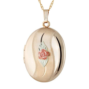 Black Hills Gold Oval Locket Pendant & Necklace - Jewelry