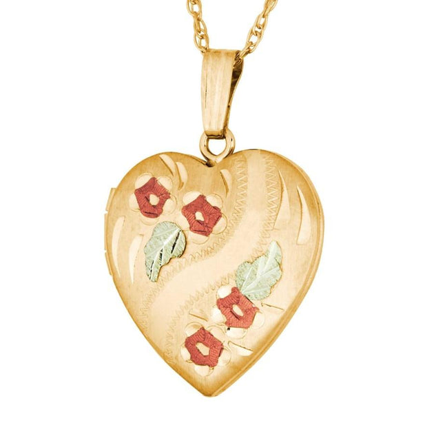 Black Hills Gold Rosy Locket Pendant & Necklace - Jewelry