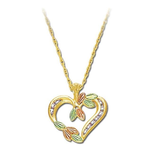 Black Hills Gold Heart of Diamonds Pendant & Necklace - Jewelry