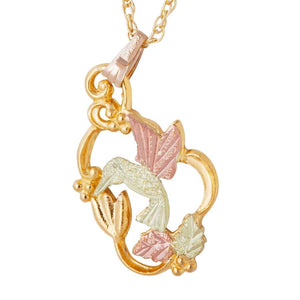 Black Hills Gold Hummingbird Pendant & Necklace - Jewelry