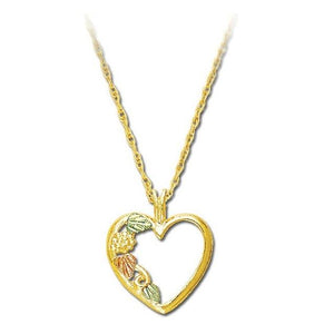 Black Hills Gold Leafy Heart Pendant & Necklace II - Jewelry