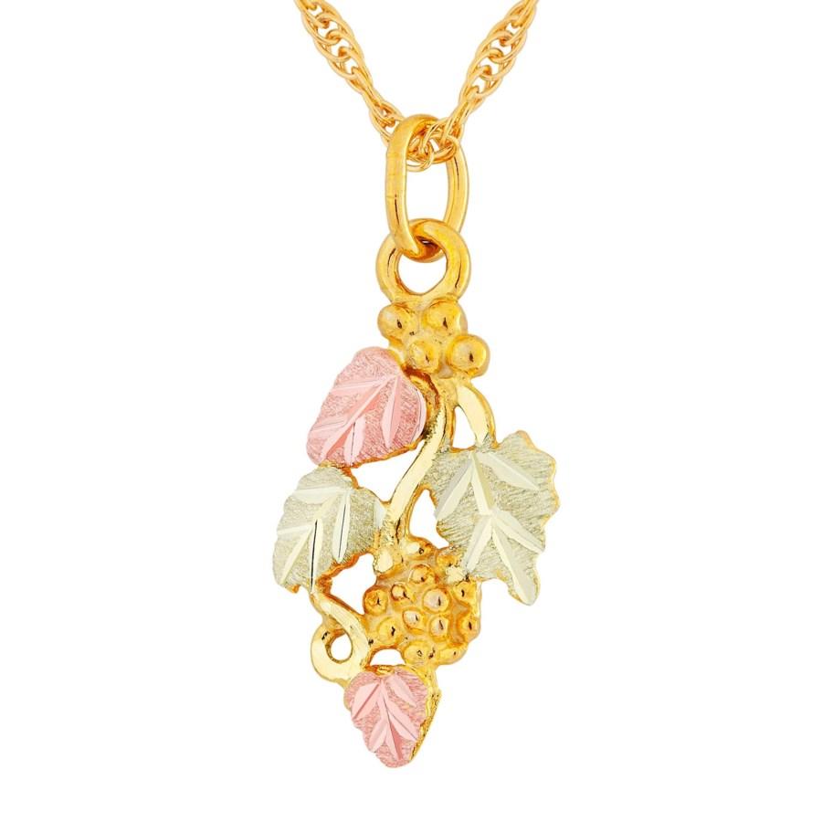 Black Hills Gold Elegant Foliage Pendant & Necklace III - Jewelry
