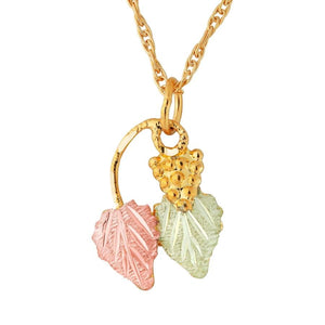 Black Hills Gold Elegant Foliage Pendant & Necklace IX - Jewelry