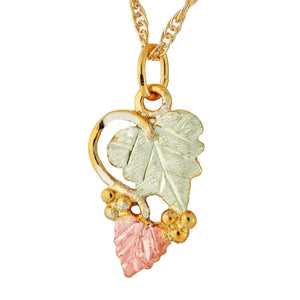 Black Hills Gold Elegant Foliage Pendant & Necklace IV - Jewelry