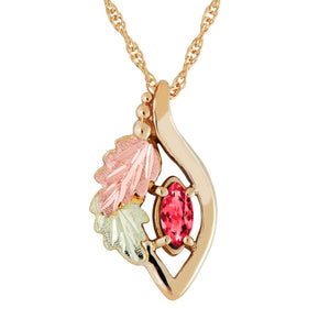 Marquise Ruby - Black Hills Gold Pendant