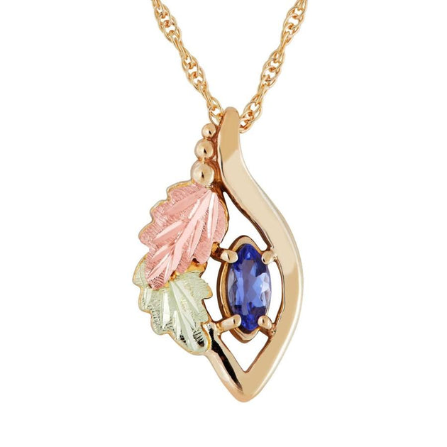 Black Hills Gold Tanzanite Pendant & Necklace - Jewelry
