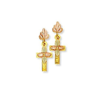 Dangling Crosses Black Hills Gold Earrings II - Jewelry