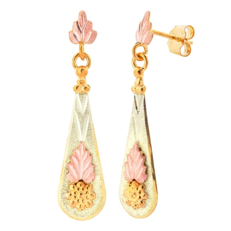 Elegant Jade Black Hills Gold Earrings - Jewelry