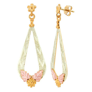 Dangling Foliage Black Hills Gold Earrings IV - Jewelry