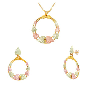 Circular - Black Hills Gold Earrings & Pendant Set