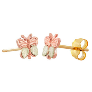 Petite Butterfly Black Hills Gold Earrings - Jewelry