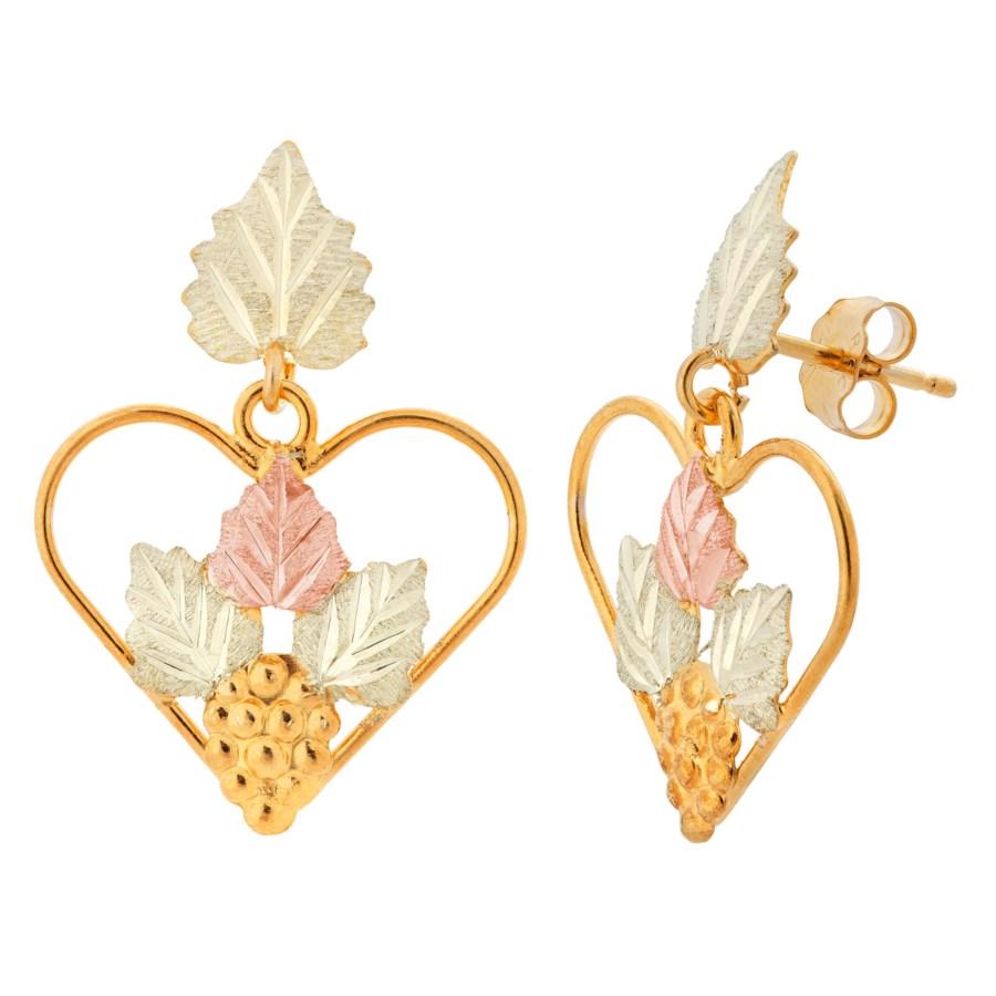 Autumn Hearts Black Hills Gold Earrings - Jewelry