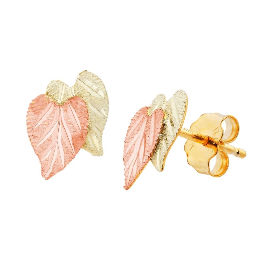 Little Leaves Black Hills Gold Earrings VII - Jewelry