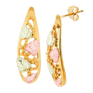 Intricate Foliage Black Hills Gold Earrings IV - Jewelry