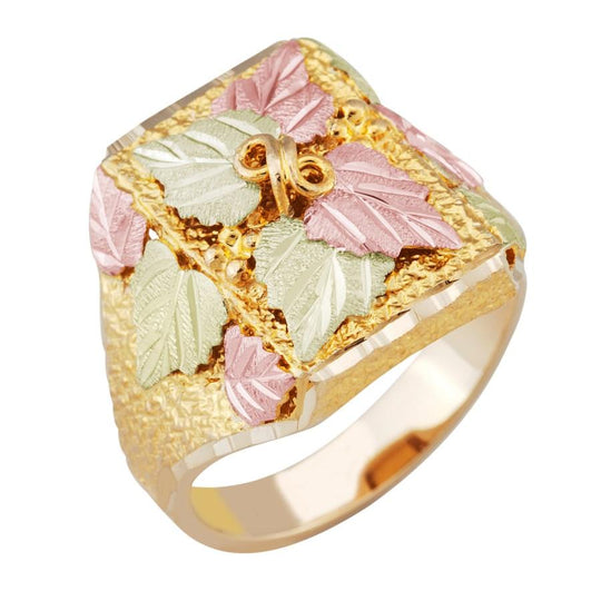 Mens Black Hills Gold Squared Ring - Jewelry