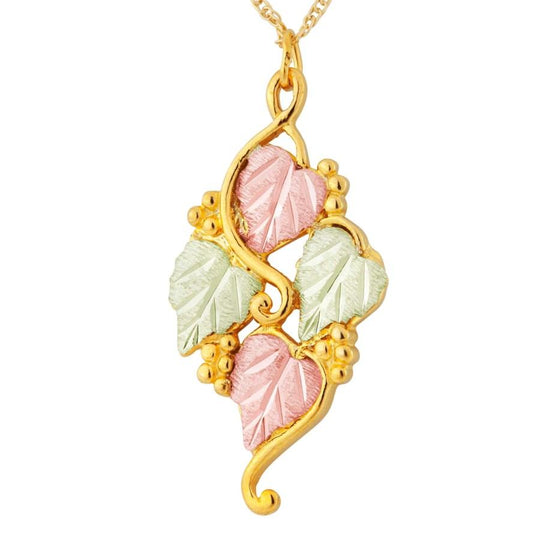 Black Hills Gold 4 Leaves Pendant & Necklace - Jewelry
