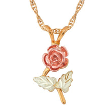 Black Hills Gold Stunning Rose Pendant & Necklace - Jewelry