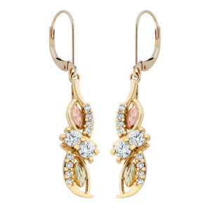 Diamond Ribbon - Black Hills Gold Earrings