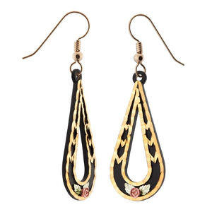 Enamel Coat Black Hills Gold Earrings - Jewelry