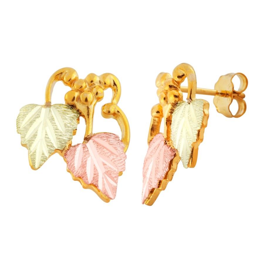 Traditional Type III Black Hills Gold Earrings - Jewelryx