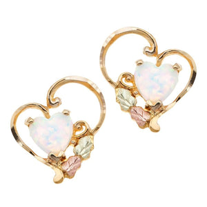 Opal Hearts Black Hills Gold Earrings - Jewelry