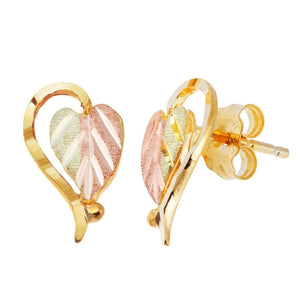 Single Leaf Black Hills Gold Earrings - Jewelry